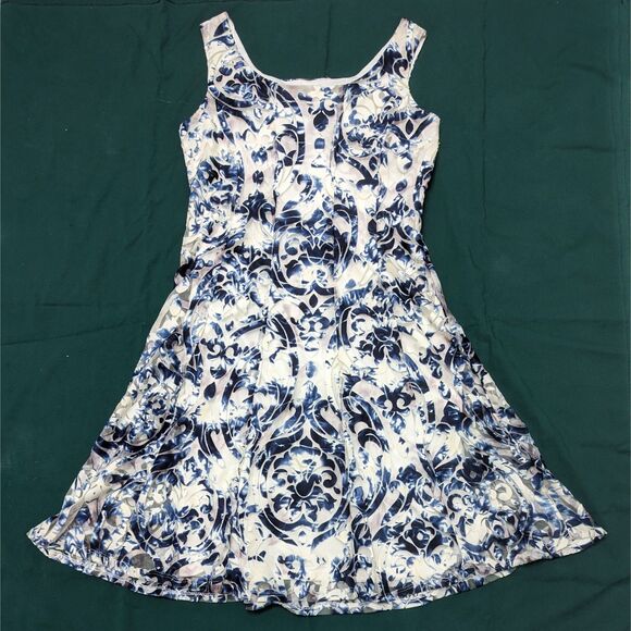 R&M Richards Womens Sz 8 Mesh Patterned Sundress Cottagecore Boho Beach Chic - Picture 2 of 4